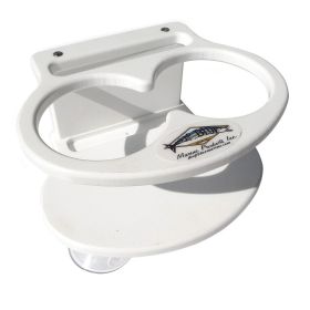 Deep Blue Marine Double Slim Can Drink Holder &amp; Cell Phone - White