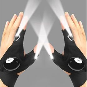 LED Flashlight Gloves; Valentines Day Gifts for Men Him Boyfriend Husband; Cool Gadget Hands-Free Lights for Camping Fishing Repairing; Fathers D