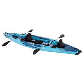 Inflatable Kayak, 2-Person Inflatable Recreational Kayak 700LBS Capacity, Leak & Puncture-Resistant with Padded Seat, PVC Drop-Stitch Floor, 2 Paddles