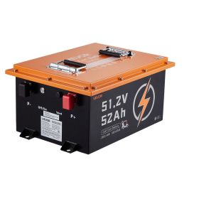 VEVOR 48V (51.2V) 52AH Lithium Golf Cart Battery, with 15A Charger, Lifepo4 Battery Kit, Built-in 100A BMS