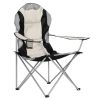 Black and Gray Camping Chair with Steel Frame and Oxford Fabric Single Folding Outdoor Chair Supports up to 120KG Portable Lawn Chair for Camping Hiki
