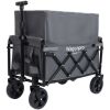 Expandable Dual-Layer Utility Wagon with 100% Extra Space - 225lbs Grocery Cart for Camping, Shopping, Sports, Gardening, Fishing, Gray
