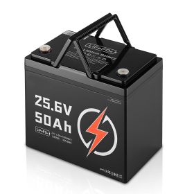VEVOR 24V 50Ah LiFePO4 Lithium Battery, Bluetooth, Deep Cycle Lithium Rechargeable Battery, Built-in 30A BMS, Low Temp Protection, 4000+ Cycles