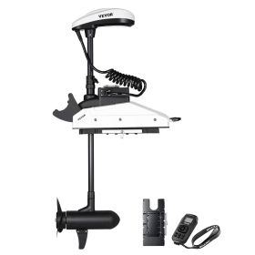 VEVOR Electric Trolling Motor, 55lbs Thrust with GPS, 10-Speed Bow Mounted Saltwater Outboard Boat Motor with Remote Control & LCD Battery Indica