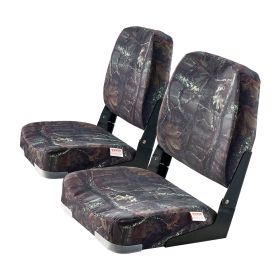 VEVOR Boat Seat, Low Backrest, Folding Fishing Boat Seat with Thickened Sponge Cushion & PU Polyester Fabric, Strong PP Frame