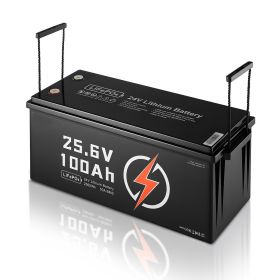 24V 100Ah LiFePO4 Lithium Battery, Bluetooth, Deep Cycle Lithium Rechargeable Battery, Built-in 50A BMS, Low Temp Protection, 4000+ Cycles, Max.2