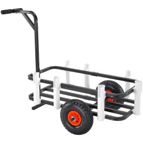 Beach Fishing Cart, 200 lbs Load Capacity, Fish and Marine Cart with Two 11" Big Wheels Rubber Balloon Tires for Sand