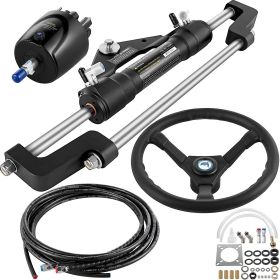 300HP Hydraulic Boat Steering Kit, Hydraulic Steering Helm Pump, Aluminum Alloy Steering Cylinder
