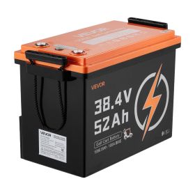 VEVOR 36V (38.4V) 52AH Lithium Golf Cart Battery, with 18A Charger, Lifepo4 Battery Kit, Built-in 100A BMS, 4000 Cycles, 2C Discharge Rate