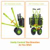 Fishing Cart Beach Cart Collapsible Wagon 9.85'' All-Terrain Wheels for Sand, Heavy Duty Garden Cart with Rod Holders