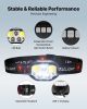 2 Pack Headlamps, Bright LED Rechargeable Headlight, Lightweight Head Flashlight with 12 Lighting Modes & Motion Sensor, Adjustable Headband