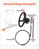 Outboard Steering System 10\' Boat Steering Cable 10 Feet Marine Steering System 3/4\'\' Shaft with 13.5 Inch Wheel for Yachts and Waterborne Vehicles