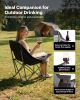 Oversized Camping Chairs, 450 lbs Heavy Duty Support, Portable Padded Folding Camp Chairs with Dual Cup Holders & Wine Glass Holders