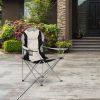 Black and Gray Camping Chair with Steel Frame and Oxford Fabric Single Folding Outdoor Chair Supports up to 120KG Portable Lawn Chair for Camping Hiki