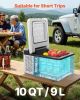 12 Volt Refrigerator 10 Qt, Portable Mini Freezer -4 to 68 F with APP Control Car Compressor Fridge Cooler 12V/24V DC and 110-220V AC For Camping
