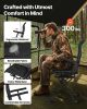VEVOR Hunting Chair, 360° Silent Swivel, Foldable Portable Blind Chair, Heavy-Duty Steel Frame Ground Stool Seat, with Armrests