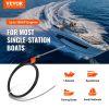 Boat Steering Cable, 17 Feet Outboard Marine Rotary Steering Cable, 1/2 Ton High Tensile Strength