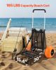 Beach Dolly with Big Wheels for Sand, 29.9" x 15.4" Cargo Deck, w/ 12" Solid Wheels