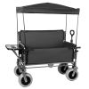 500lbs 3-in-1 Collapsible Wagon Converts to Bench Convertible Folding Wagon Cart with Canopy &Rear-Mounted Folding Tabletop, Heavy-Duty