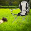 Black and Gray Camping Chair with Steel Frame and Oxford Fabric Single Folding Outdoor Chair Supports up to 120KG Portable Lawn Chair for Camping Hiki