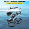 Hydraulic Boat Steering Kit, 300HP Hydraulic Steering Kit Helm Pump, Cylinder, Wheel, 18 Feet Hose Hydraulic Steering Seal Kit