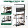 Fishing Rod Storage Rack with Pegboard, Rolling Tackle Organizer Cart, Multi-Tier Fishing Gear Stand for Rods, Reels, Tackle Boxes & Bags