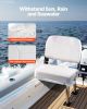 Boat Seat, Low Backrest, Folding Fishing Boat Seat with Thickened Sponge Cushion & Waterproof PVC Leather, Aluminum Alloy Hinges
