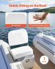 Boat Seat, Low Backrest, Folding Fishing Boat Seat with Thickened Sponge Cushion & Waterproof PVC Leather, Aluminum Alloy Hinges