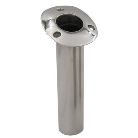 C.E. Smith 70 Series Standard Flush Mount Rod Holder (Option: 15 Degree  Stainless Steel  Gimbal Bar Bottom  Black Liner)