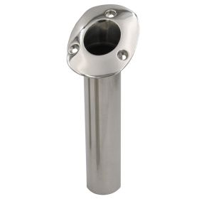 C.E. Smith 70 Series Standard Flush Mount Rod Holder (Option: 30 Degree  Stainless Steel  Gimbal Bar Bottom  Black Liner)