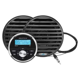 Aquatic AV GP1 Gauge Stereo &amp; Economy 6.5" Speakers (Option: Black (Pair))