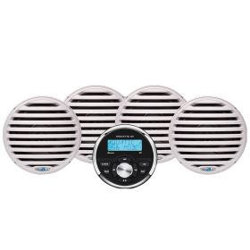 Aquatic AV Economy Gauge Stereo/Speakers Kit (Option: White)