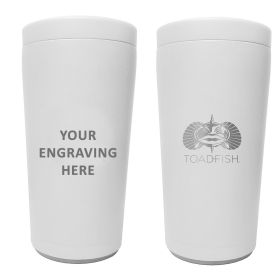 Toadfish Custom Engraved Non (Option: Tipping Can Cooler 2.0  White (MINIMUM ORDER QUANTITY OF 25))