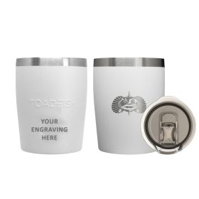 Toadfish Custom Engraved Non (Option: Tipping 10oz Rocks Tumbler  White (MINIMUM ORDER QUANTITY OF 25))