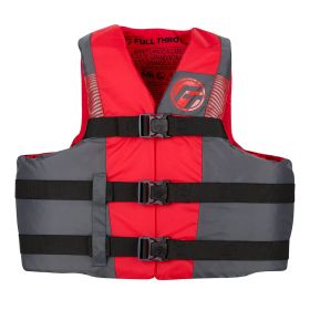 Full Throttle Adult Nylon Life Jacket (Option: 4X/7X  Red/Black)