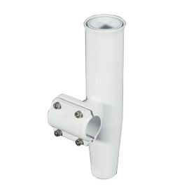 Lee's Clamp (Option: On Rod Holder  White Aluminum  Horizontal Mount  Fits 1.900" O.D. Pipe)