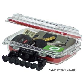 Plano Waterproof Polycarbonate Storage Box (Option: 3449 Size  Red/Clear)