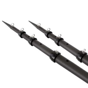 Tigress XD 3k Carbon Fiber Telescoping Outrigger Poles (Option: 18 feet  Matte Black/ Black  Pair)