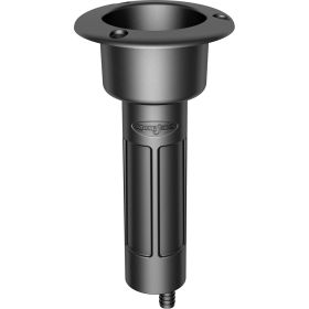 Mate Series Plastic 0&deg; Rod &amp; Cup Holder (Option: Drain  Round Top  Black)
