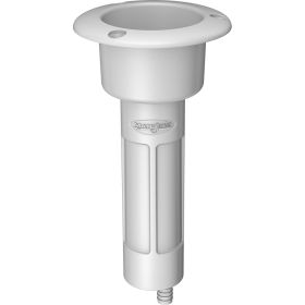 Mate Series Plastic 0&deg; Rod &amp; Cup Holder (Option: Drain  Round Top  White)