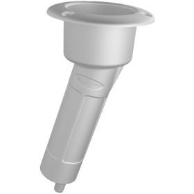 Mate Series Plastic 15&deg; Rod &amp; Cup Holder (Option: Drain  Round Top  White)