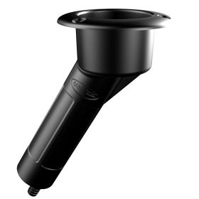 Mate Series Plastic 30&deg; Rod &amp; Cup Holder (Option: Drain  Round Top  Black)