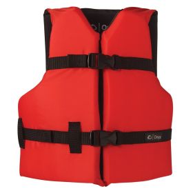 Onyx Nylon General Purpose Life Jacket (Option: Youth 5090lbs  Red)