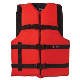 Onyx Nylon General Purpose Life Jacket (Option: Adult Universal  Red)