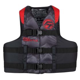 Full Throttle Adult Nylon Life Jacket (Option: 2XL/4XL  Red/Black)