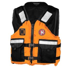 First Watch AV (Option: 5001 Mesh Crew Vest HiVis  Orange/Black  S/M)