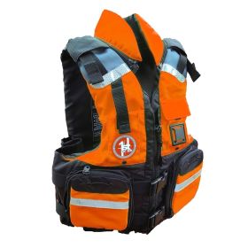 First Watch AV (Option: 800 4 Pocket Vest HiVis  Orange/Black  L/XL)