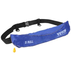 Manual Inflatable Belt Pack for Adults, 105N Buoyancy, Over 80 Pounds and Up to 59 in Waist Adjustable, Inflatable PFD Waist for SUP Paddelboarding (Color: Blue)