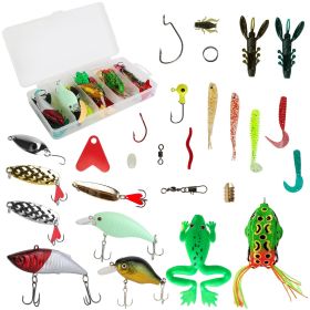 94Pcs Fishing Lures Kit Soft Plastic Fishing Baits Set with Soft Worms Frog Crankbaits Tackle Box for Freshwater and Saltwater to Bait Bass Trout Salm (Color: Lure Kit)